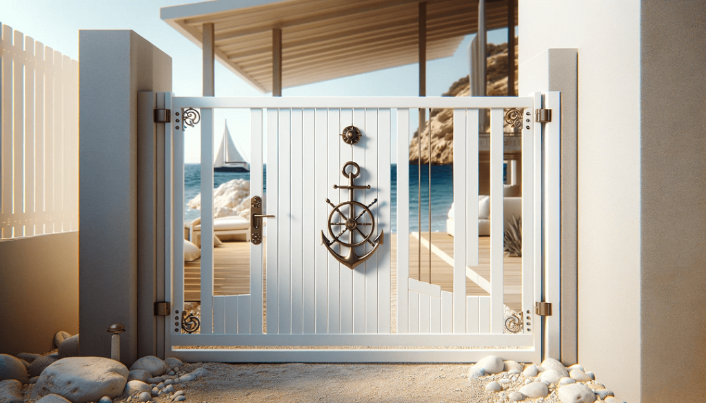 decorazioni in stile nautico per cancello per villa al mare in PVC