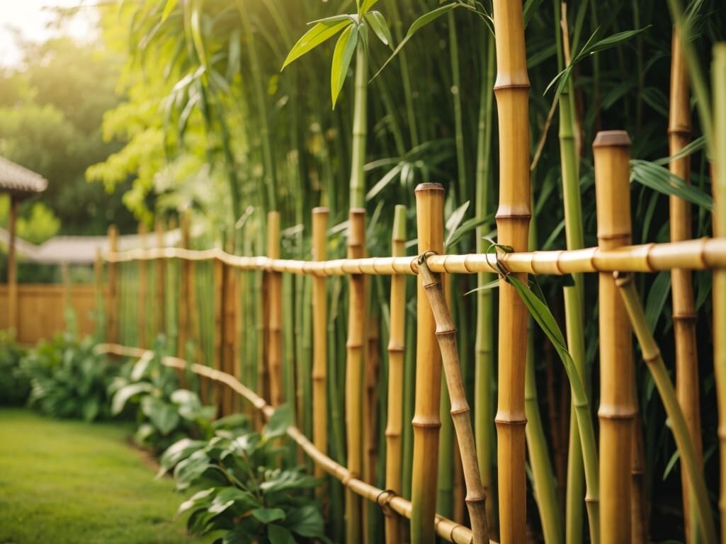 recinzione in bambù per villetta